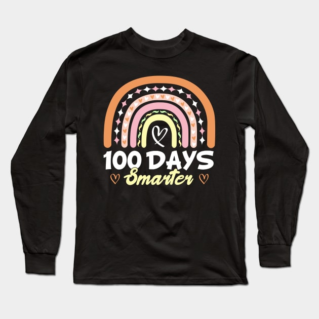 100 Days Smarter Gift For Kids Students And Teacher Long Sleeve T-Shirt by SbeenShirts